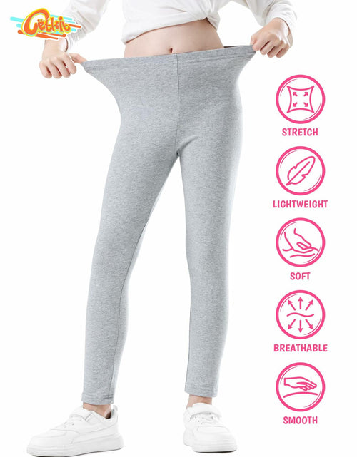 Load image into Gallery viewer, CETKIT Toddler Girl Leggings Cotton Stretchy Workout Pants Light Grey Size 4T
