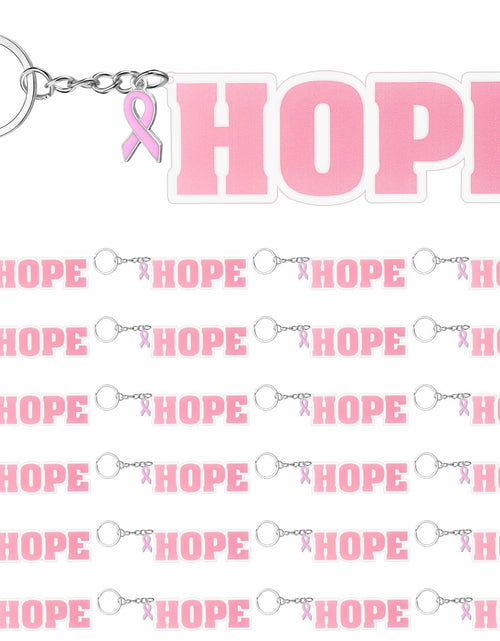 Load image into Gallery viewer, Nosiny 24 Pcs Pink Breast Cancer Awareness Acrylic Keychains 4.13x1.42in
