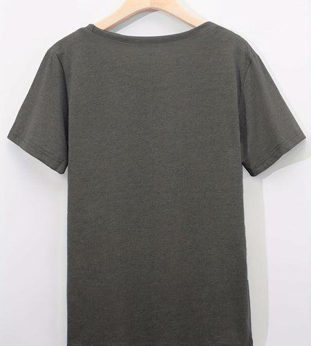 Walsilk Mother's Day Floral Graphic T-Shirt for Women Grey-01 Size S