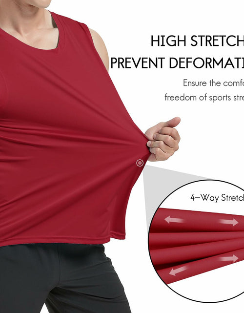 Load image into Gallery viewer, Haimont Men's UPF 50 Rash Guard Swim Tank Top Workout Muscle Tee Red Size M
