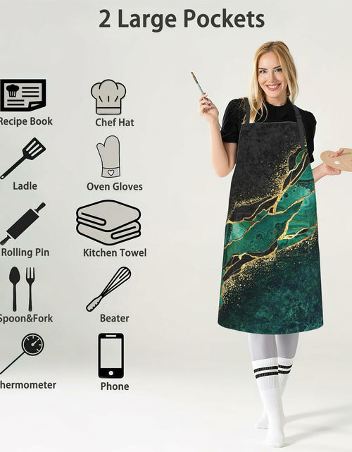 Load image into Gallery viewer, CIAIDU Art Colorful Mushroom Kitchen Bib Apron with 2 Pockets Size 28x33in
