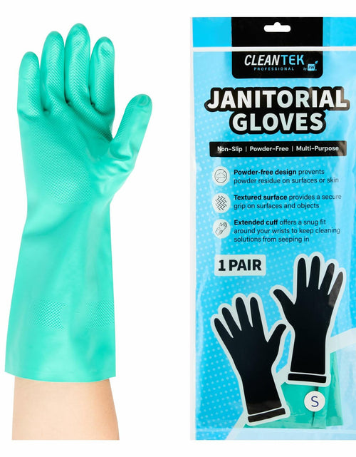Load image into Gallery viewer, Clean Tek Professional 15 Mil Small Green Nitrile Gloves 1 Pair

