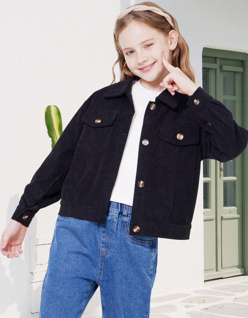 Load image into Gallery viewer, WULFUL Girl's Corduroy Button Down Jacket Brown Fall Outerwear Size 5-6Y
