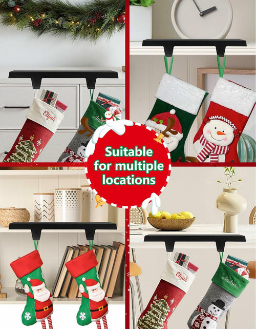 Load image into Gallery viewer, EBANKU Christmas Stocking Holders Set of 2 Gold Stainless Steel Mantle Hangers
