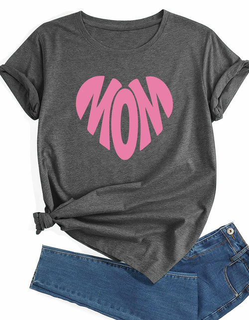 Load image into Gallery viewer, Walsilk Mother's Day Floral Graphic T-Shirt for Women Grey-01 Size S
