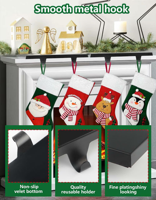 Load image into Gallery viewer, EBANKU Christmas Stocking Holders Set of 2 Gold Stainless Steel Mantle Hangers
