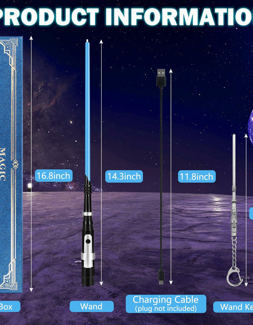 Load image into Gallery viewer, KingVows Light Up Magic Wand 14.3'' Rechargeable Blue Lighting
