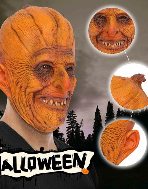 Load image into Gallery viewer, stepsin Scary Pumpkin Mask Full Head Latex Halloween Cosplay Monster
