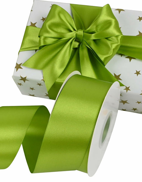 Load image into Gallery viewer, Simplegoal Double Face Olive Green Satin Ribbon 2in x 50yd Polyester
