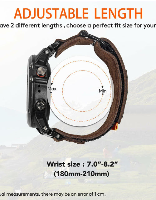 Load image into Gallery viewer, hemsut h Hoop and Loop Wide Watch Band Compatible Garmin Venu Brown/2 Size 45mm
