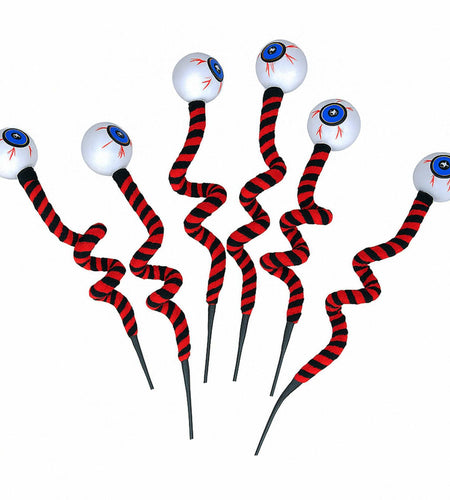 IRCOR Eyeball Twist Sticks Halloween Decorations Red+Black 6 Pack