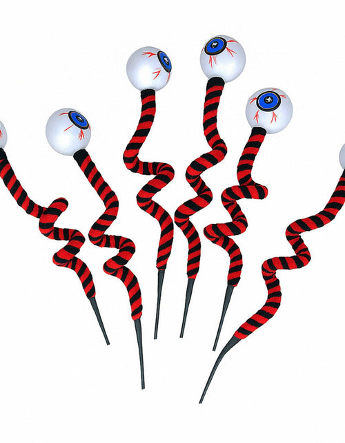 Load image into Gallery viewer, IRCOR Eyeball Twist Sticks Halloween Decorations Red+Black 6 Pack
