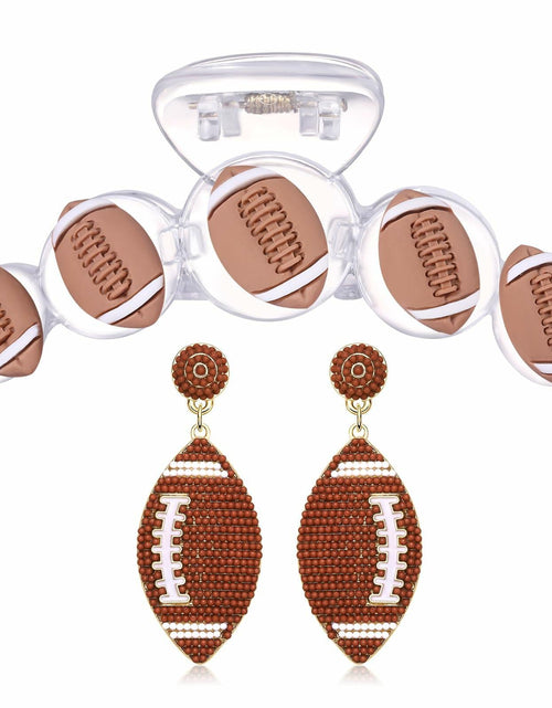 Load image into Gallery viewer, ANGLESJELL Football Baseball Hair Claw Clips Beaded Clear Nonslip Large D
