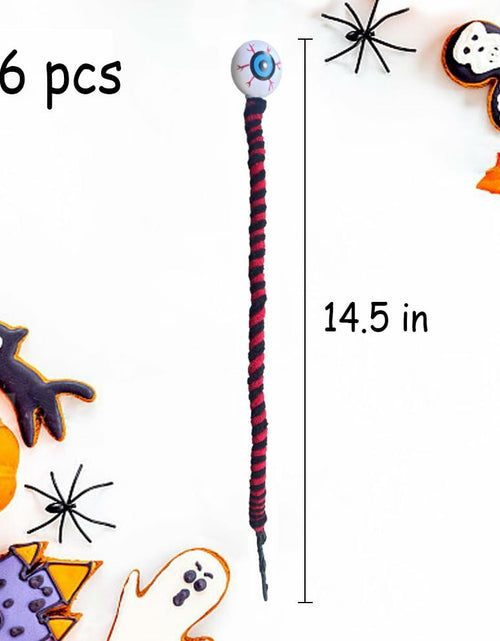 Load image into Gallery viewer, IRCOR Eyeball Twist Sticks Halloween Decorations Red+Black 6 Pack
