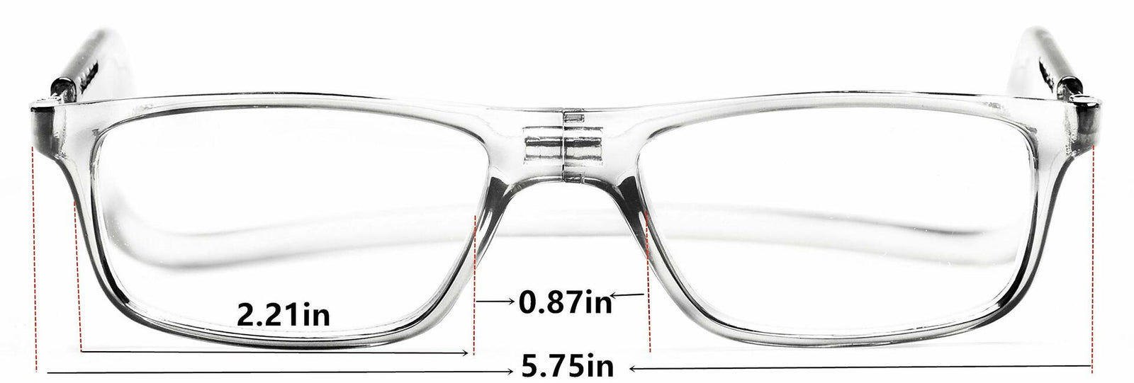 PESMUKO Magnetic Reading Glasses Adjustable Front Connect Clear G1 +3.50