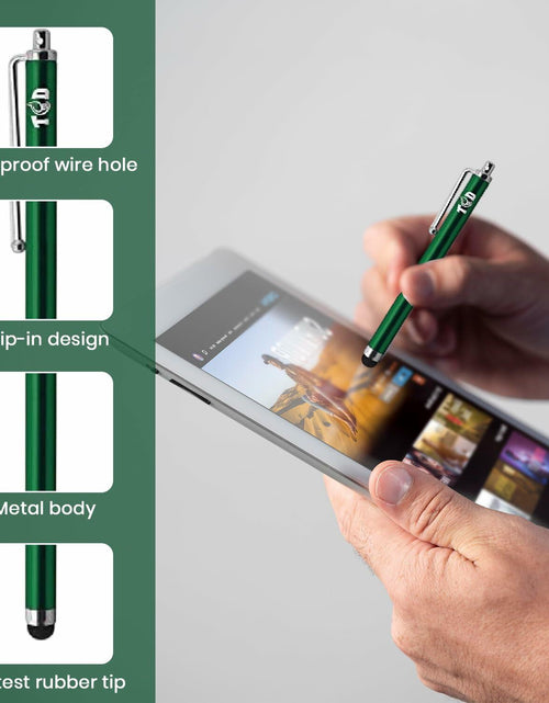 Load image into Gallery viewer, THE CASE DOCTOR TCD 10-Pack Green Stylus Pen Set Universal Capacitive
