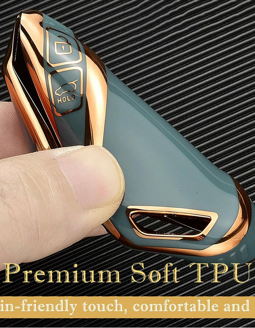 Load image into Gallery viewer, Bububulk Kia Key Fob Cover Soft TPU Leather Keychain for Ceed Cerato Black
