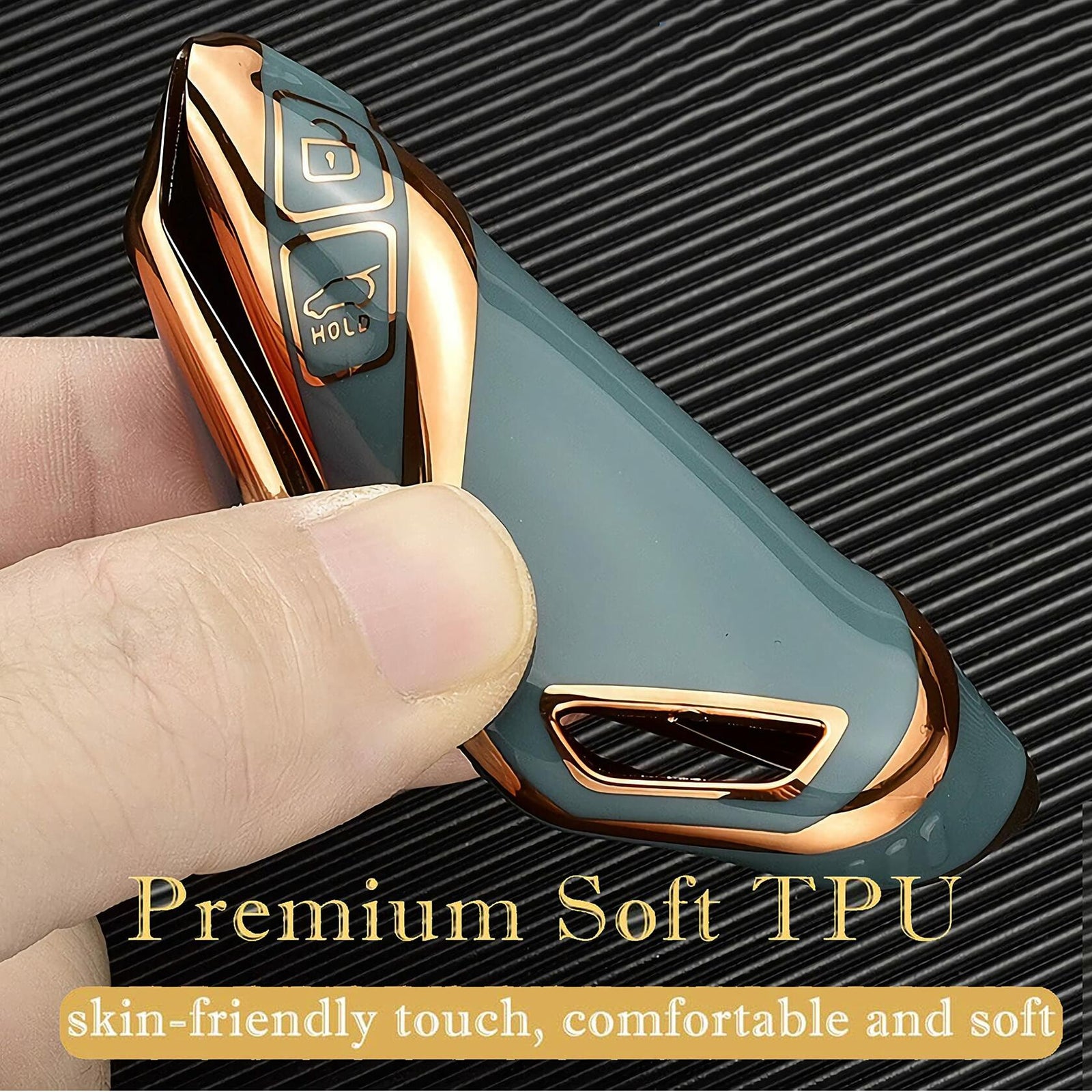 Bububulk Kia Key Fob Cover Soft TPU Leather Keychain for Ceed Cerato Black