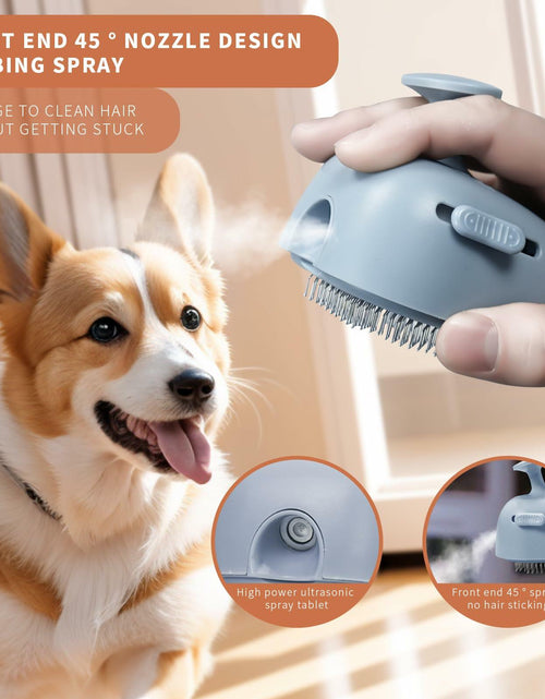 Load image into Gallery viewer, NAHANGPET 4-in-1 Rechargeable Cat Steam Brush Shedding Comb Blue
