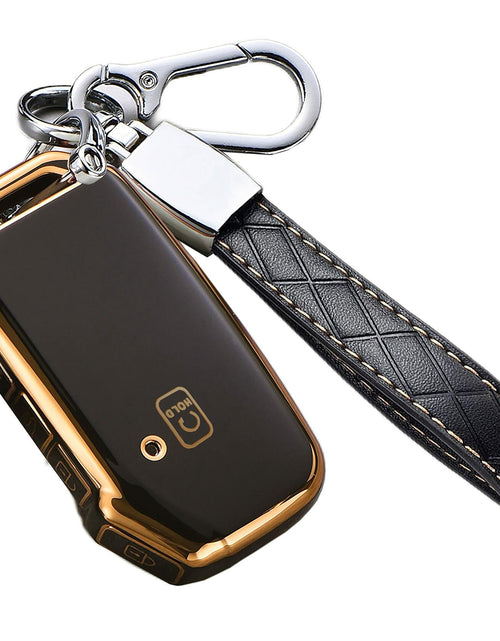 Load image into Gallery viewer, Bububulk Kia Key Fob Cover Soft TPU Leather Keychain for Ceed Cerato Black
