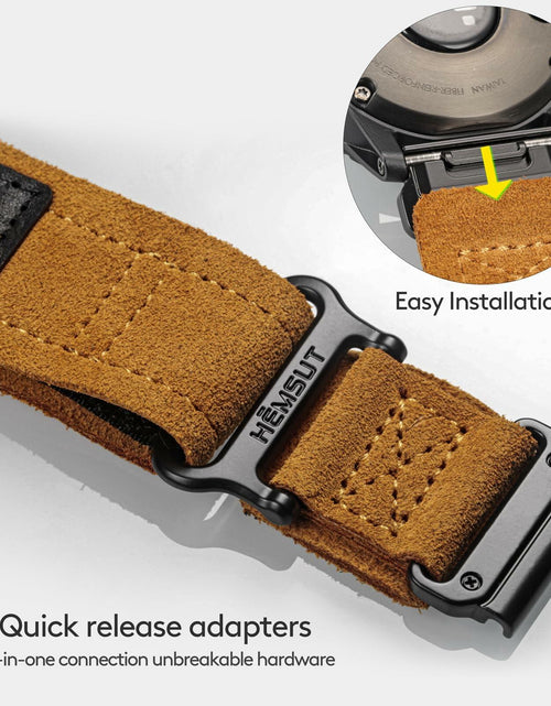 Load image into Gallery viewer, hemsut h Hoop and Loop Wide Watch Band Compatible Garmin Venu Brown/2 Size 45mm
