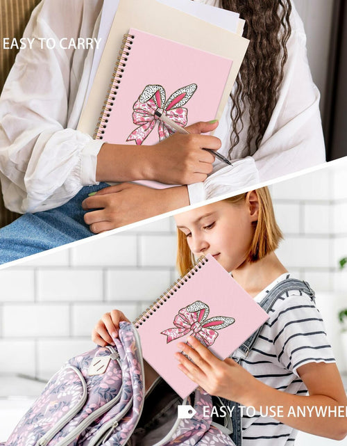 Load image into Gallery viewer, JRTW Coquette Chinoiserie Floral Bow Bunny Notebook Pink 5.5x8.3 Inch
