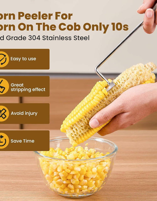 Load image into Gallery viewer, Freebala Stainless Steel Corn Peeler Long Handle Kitchen Tool
