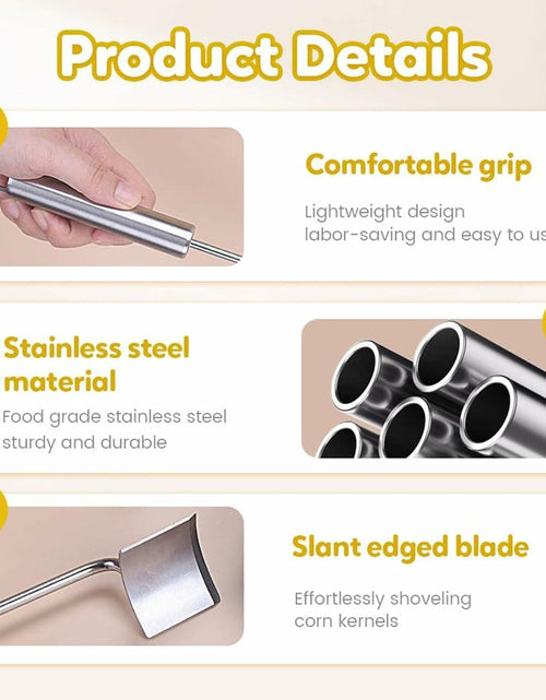Load image into Gallery viewer, Freebala Stainless Steel Corn Peeler Long Handle Kitchen Tool
