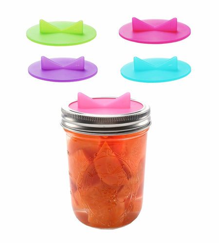 YOBNKU Fermentation Lids Silicone Airlock Caps Green 4 Pack Wide Mouth Jar