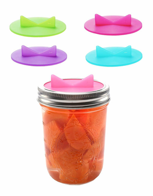 Load image into Gallery viewer, YOBNKU Fermentation Lids Silicone Airlock Caps Green 4 Pack Wide Mouth Jar
