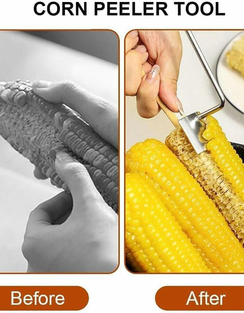 Load image into Gallery viewer, Freebala Stainless Steel Corn Peeler Long Handle Kitchen Tool
