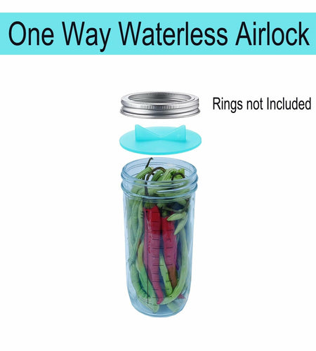 YOBNKU Fermentation Lids Silicone Airlock Caps Green 4 Pack Wide Mouth Jar