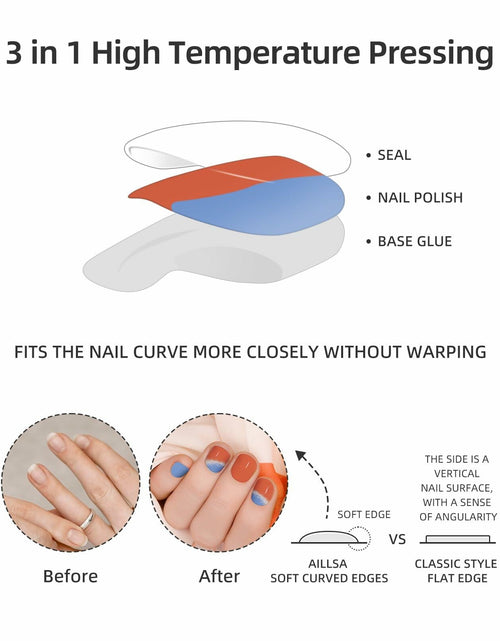 Load image into Gallery viewer, DUKASOU Semi Cured Gel Nail Strips 28 pcs Sunset Glow UV Nail Stickers
