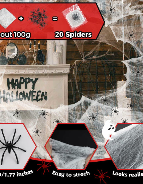 Load image into Gallery viewer, PinCute Halloween Decorations 5 Pack Creepy Cloth 30x72in Black Spider Web
