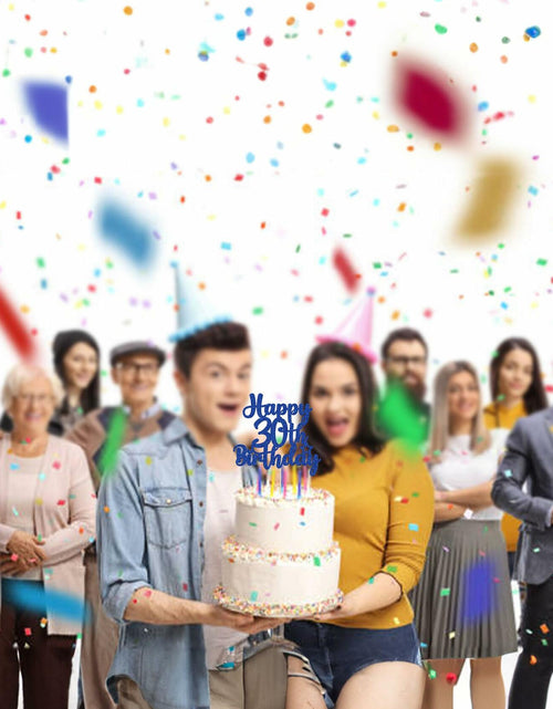 Load image into Gallery viewer, Gyufise Happy 30th Birthday Cake Topper Glitter Blue 1Pc
