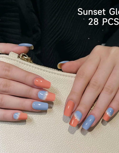 Load image into Gallery viewer, DUKASOU Semi Cured Gel Nail Strips 28 pcs Sunset Glow UV Nail Stickers
