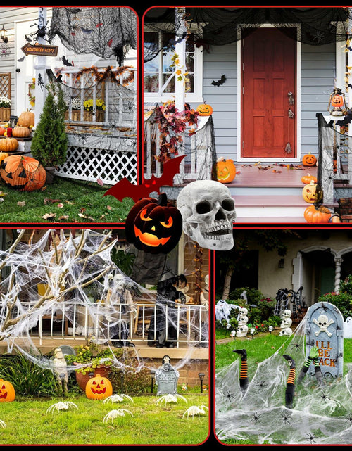 Load image into Gallery viewer, PinCute Halloween Decorations 5 Pack Creepy Cloth 30x72in Black Spider Web
