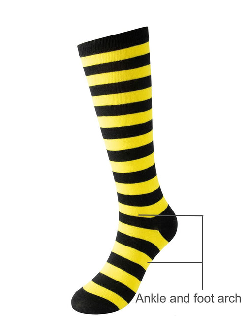 Load image into Gallery viewer, Cerebro Kids Knee High Athletic Cotton Socks Striped 3 Pairs Blue 6-10Y
