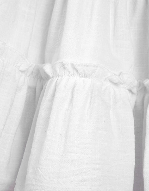 Load image into Gallery viewer, TIMOGG Toddler Girl Sleeveless Linen Cotton Dress Bow White Size 3-4T
