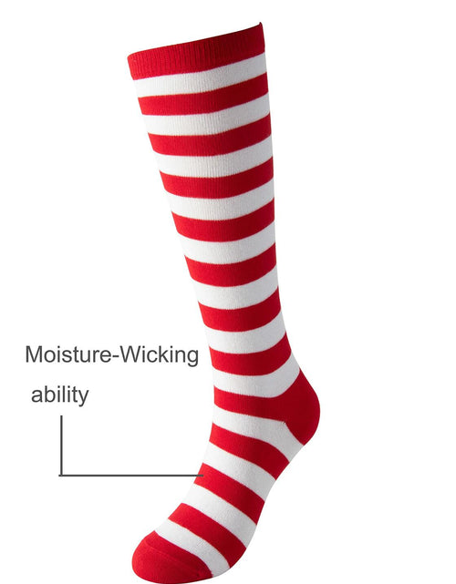Load image into Gallery viewer, Cerebro Kids Knee High Athletic Cotton Socks Striped 3 Pairs Blue 6-10Y
