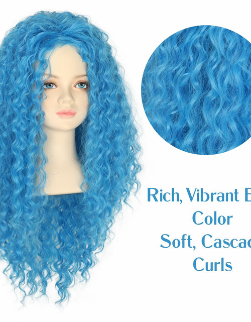 Load image into Gallery viewer, Miss U Hair Girls Long Curly Blue Wig Child Size
