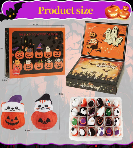 BBLYBD Plush Christmas Advent Calendar 2025 with 24 Pumpkin Plushies Halloween
