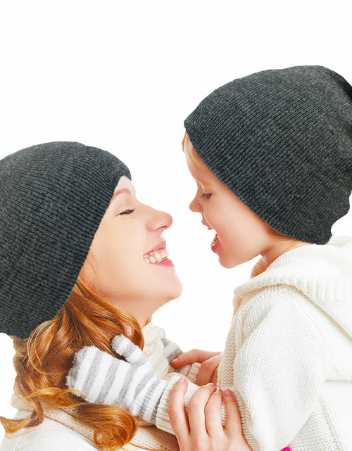Load image into Gallery viewer, Zion Praiser 2PCS Family Beanie Hat Winter Knitted Warm Dark Gray
