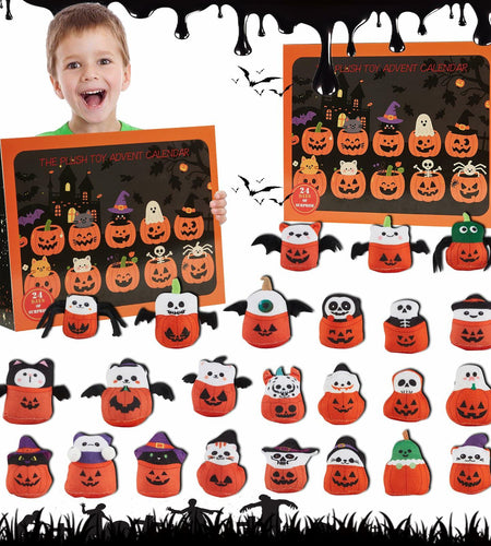 BBLYBD Plush Christmas Advent Calendar 2025 with 24 Pumpkin Plushies Halloween