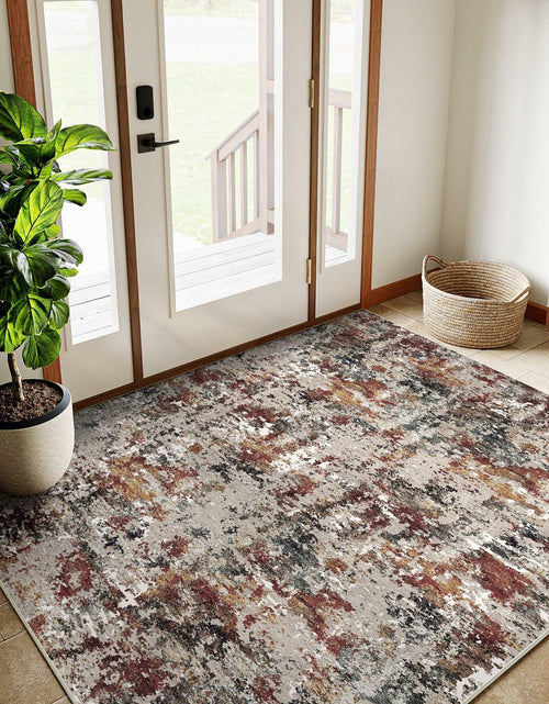 Load image into Gallery viewer, PureCozy 3x5 Taupe Vintage Floral Washable Low Pile Area Rug Classic
