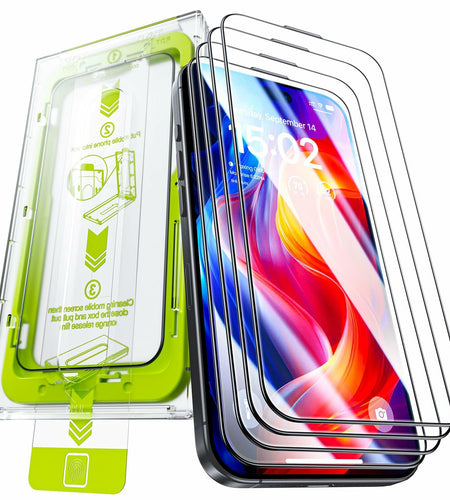 WSKEN iPhone 16 Pro Max Screen Protector 9H Tempered Glass HD 4 Pack Clear