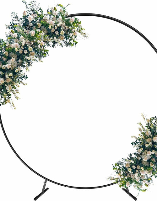 Load image into Gallery viewer, HEOMU Round Backdrop Balloon Arch Stand 7.3FT Gold Metal Art Deco
