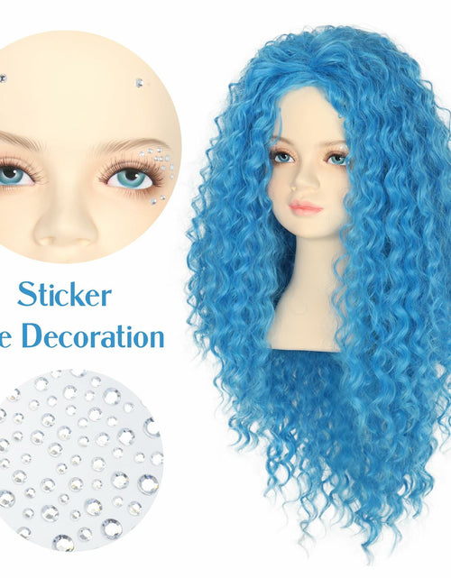 Load image into Gallery viewer, Miss U Hair Girls Long Curly Blue Wig Child Size

