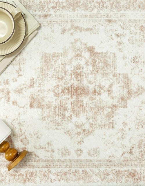 Load image into Gallery viewer, PureCozy 3x5 Taupe Vintage Floral Washable Low Pile Area Rug Classic
