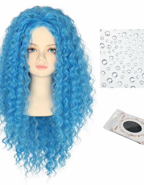 Load image into Gallery viewer, Miss U Hair Girls Long Curly Blue Wig Child Size
